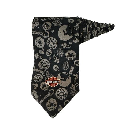 Ralph Marlin Harley Davidson 2003 Gears & Parts Motorcycle Vintage Necktie - Picture 1 of 6